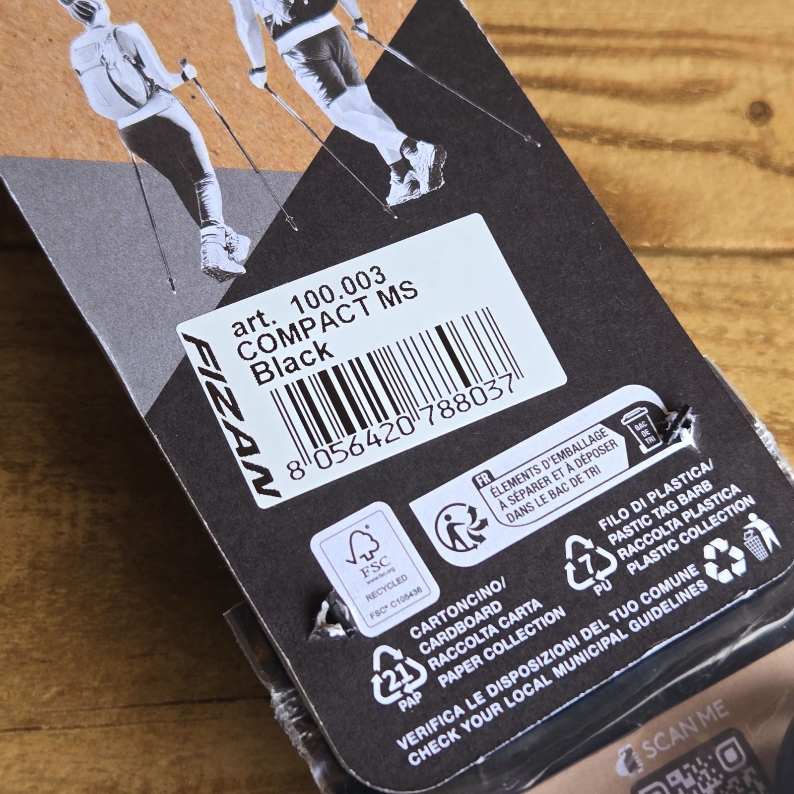 FIZAN COMPACT MS BLACK トレッキングポール