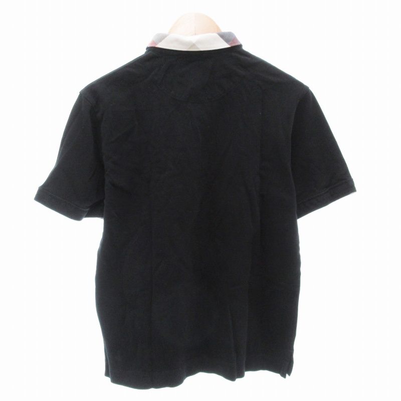 【綿100%・鹿の子】ブラックレーベルクレストブリッジ　半袖　ポロシャツ　黒　M ブラックレーベルクレストブリッジ BLACK LABEL CRESTBRIDGE