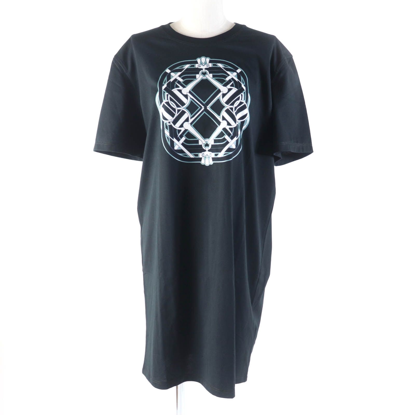 エルメスのTシャツワンピース 未使用品☆HERMES エルメス 24AW カルトゥッシュ 馬銜プリント