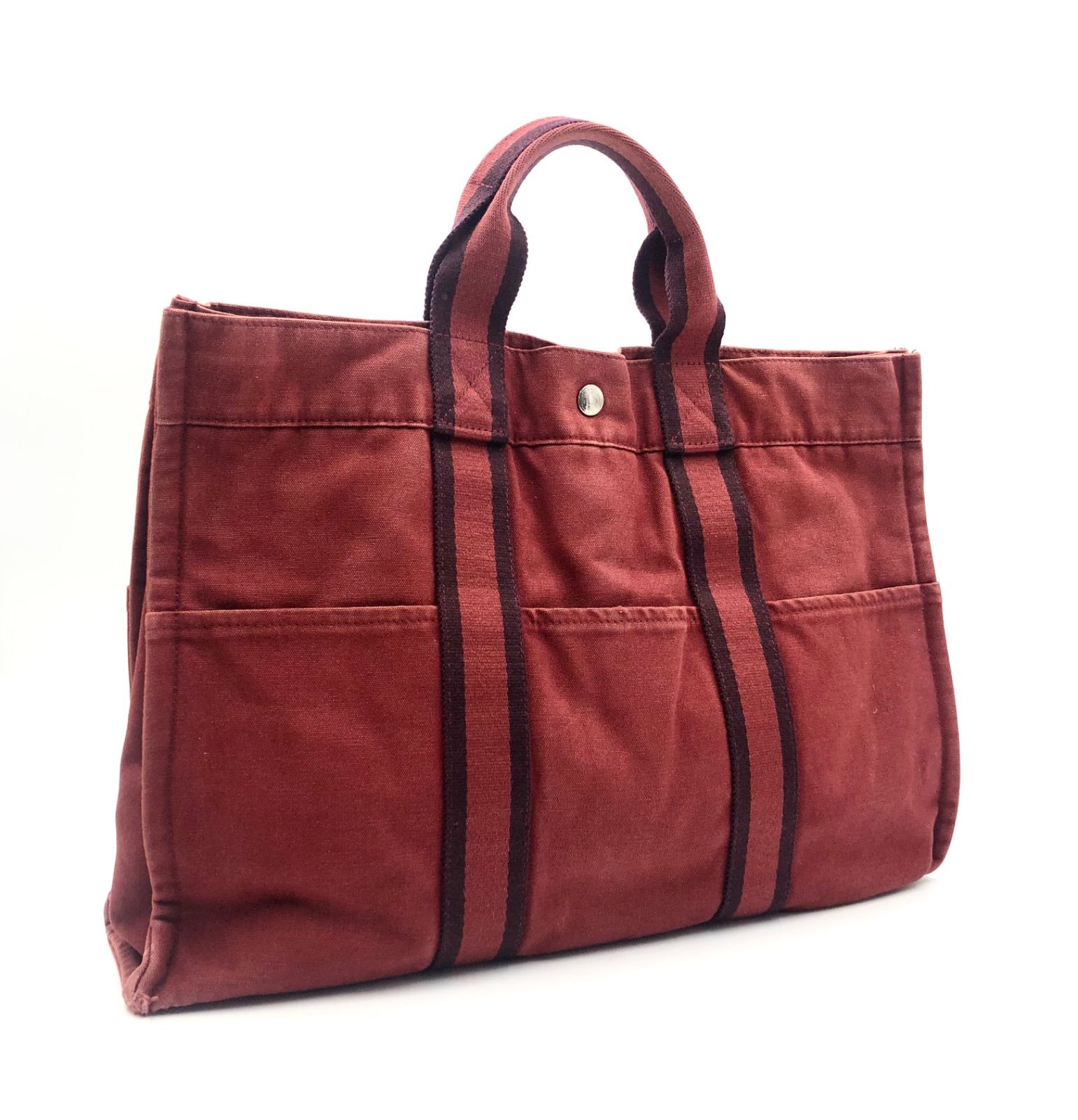 HERMES エルメス フールトゥMM トートバッグ コットンキャンバス