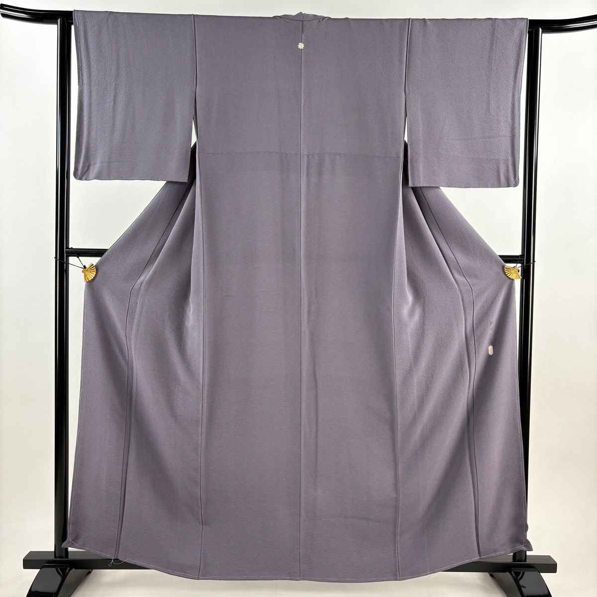 ★専用★未使用品 色無地 水色 身丈160cm 裄丈66.5cm 縫いの一つ紋 色無地 身丈160cm 裄丈63.5cm S 袷 押田正義 落款 灰紫 正絹 秀