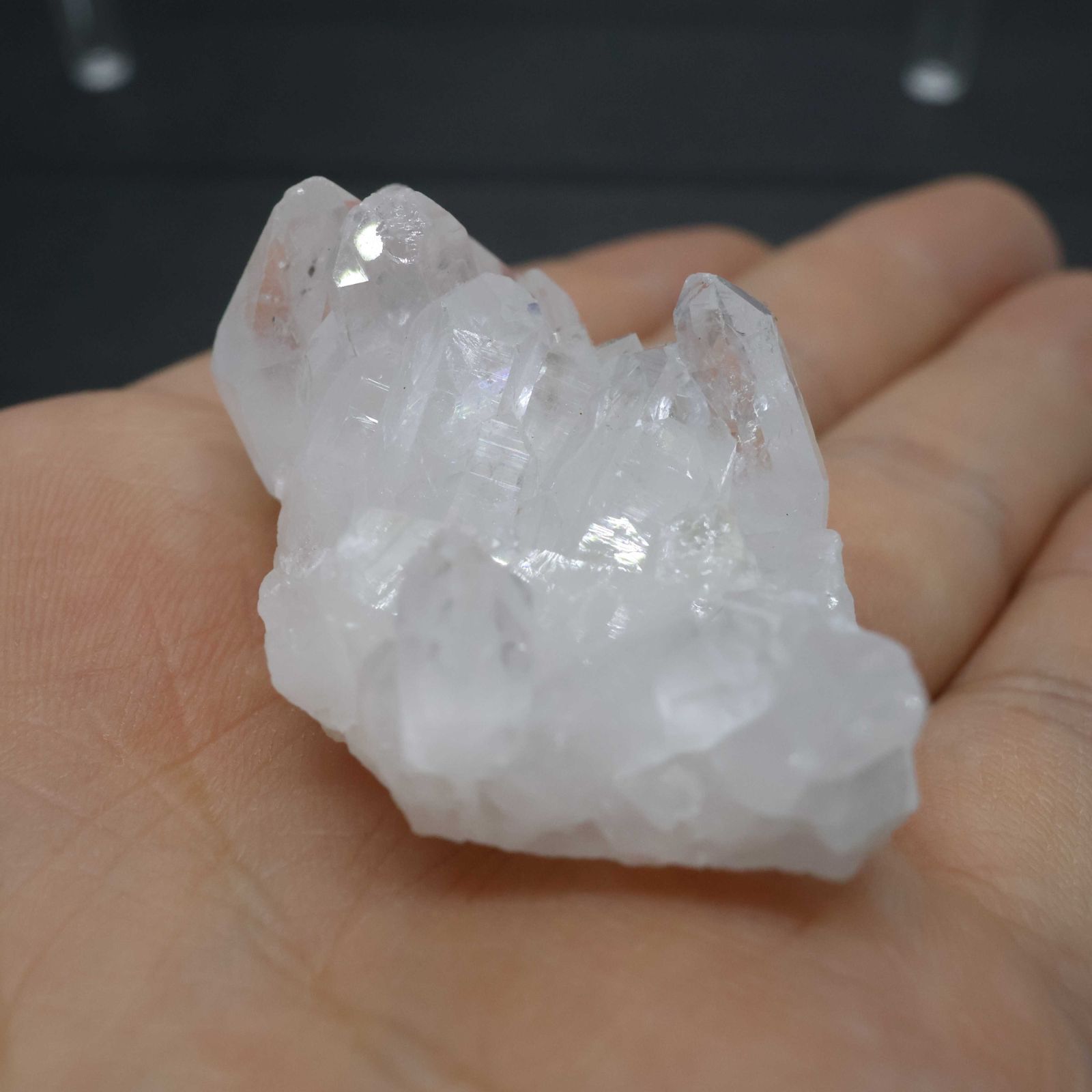 水晶クラスタークリスタル浄化虹入りレインボー