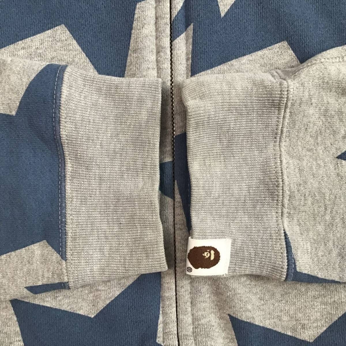 BAPE スター パーカー Mサイズ グレー × ブルー a bathing ape BAPE