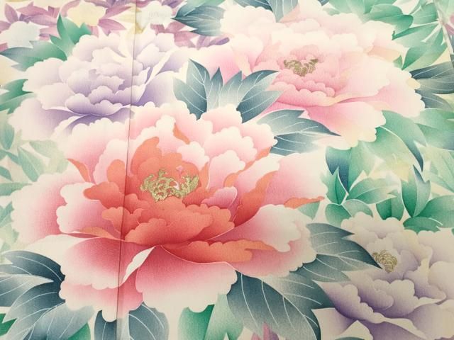 平和屋着物▽ファッションデザイナー 花井幸子 色無地 単衣 水柿色