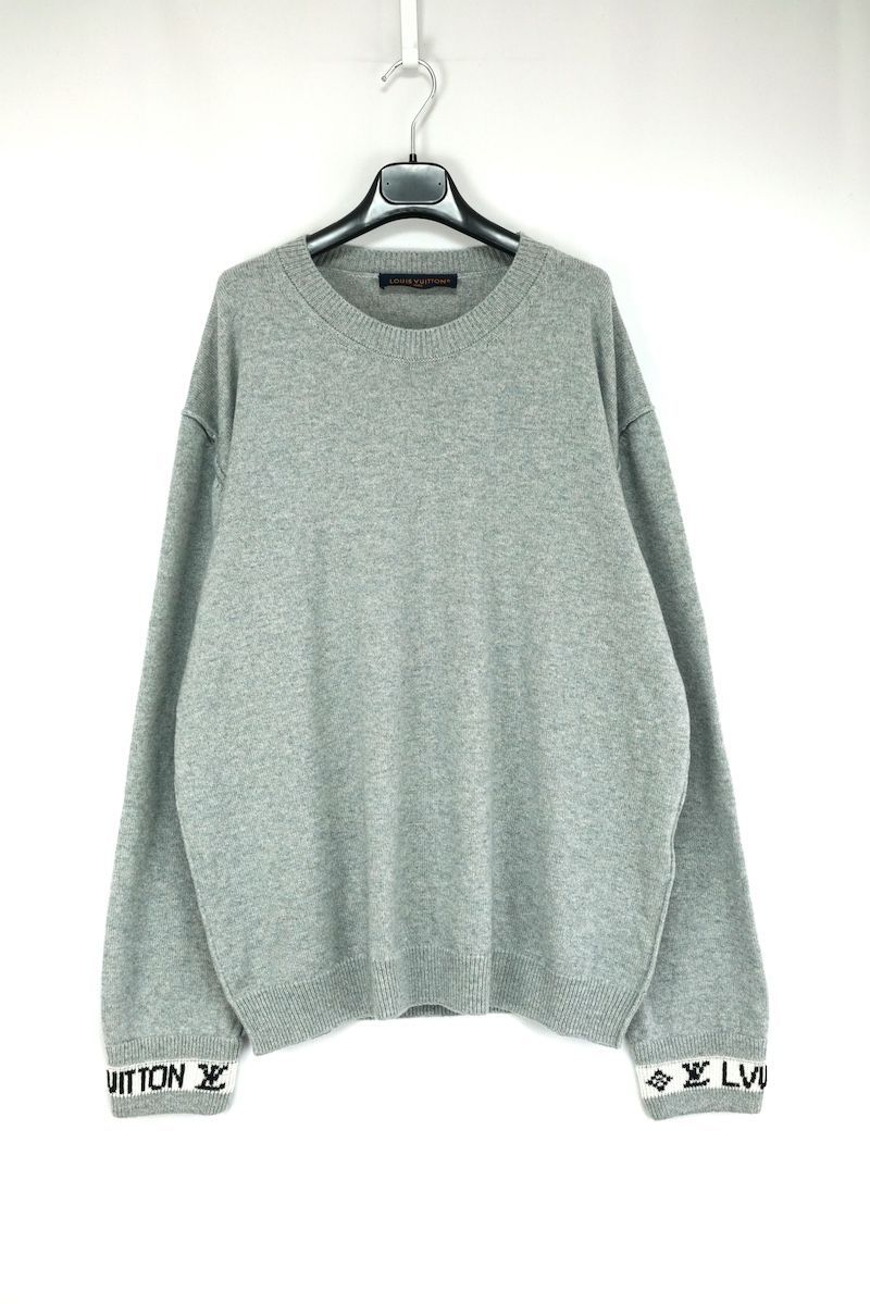 23SS LOUIS VUITTON ルイヴィトン Arm Logo Cashmere Knit Sweater アームロゴ カシミア ニット  長袖セーター グレー XXLサイズ RM231Q GK1 HON44W