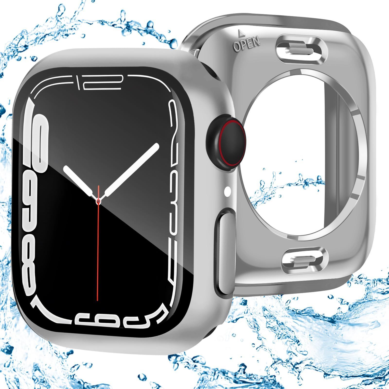 HELOGE for Apple Watch ケース SE2/SE/6/5/4 44mm アップルウォッチ カバー 49mm 45mm 44mm 41mm 40mm 対応 Apple Watch 防水ケース キズ ス カバー 日本旭硝子材 耐衝撃