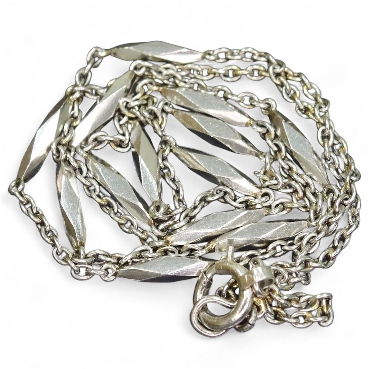 プラチナ PM 切子 キリコ デザイン チェーン ネックレス 40.0cm 総重量