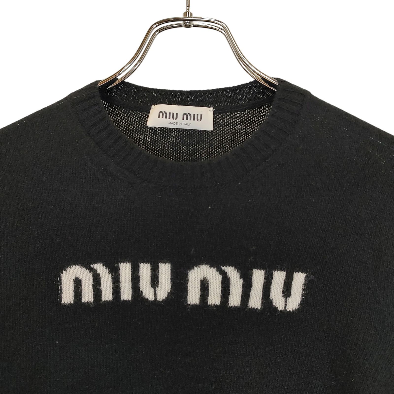 MIU MIU ミュウミュウ カシミア 長袖 ニット AMA2 2024 436 MMl808 S232 13K1 38 ブラック レディース MIU MIU ミュウミュウ カシミア 長袖 ニット AMA2 2024 436 MMl808