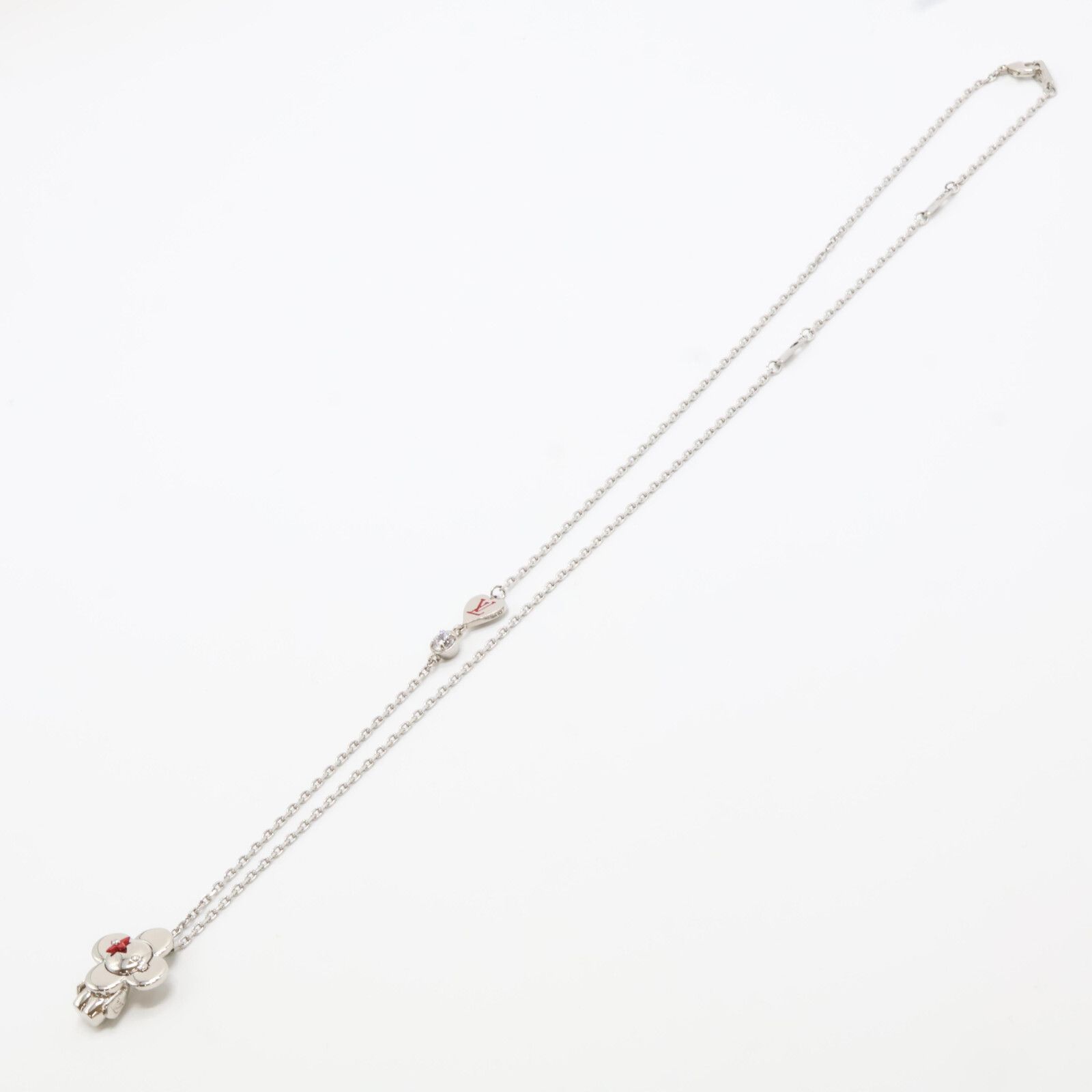 希少 美品 ルイヴィトン ネックレス M01295 LVラブ ヴィヴィエンヌ 