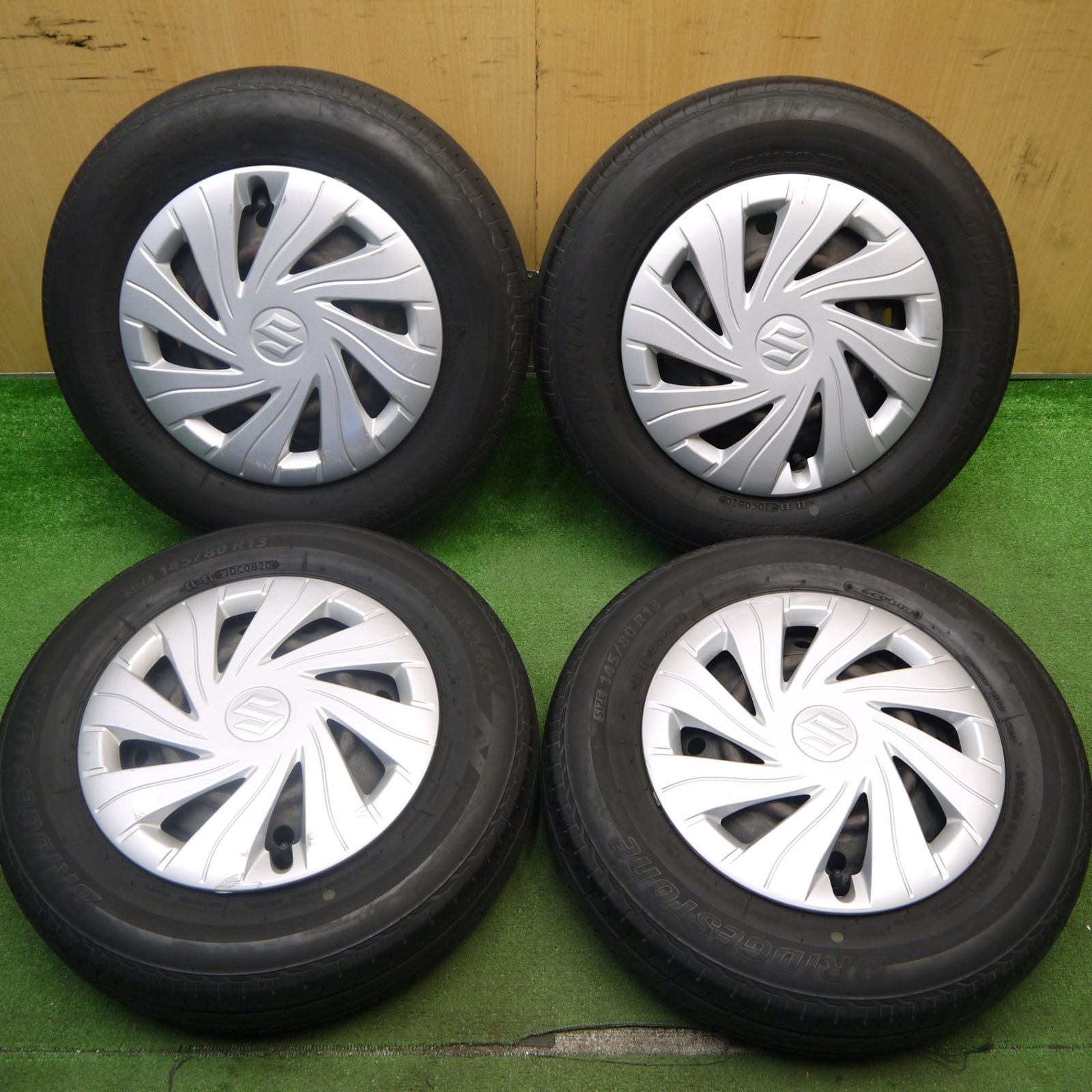 4本価格 スズキ アルト 純正 スチール 145|80R13 ブリヂストン ネクストリー エコピア 13インチ PCD100|4H 5051404Hノ