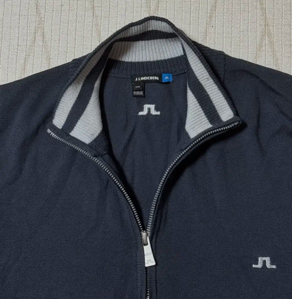 LINDBERG リンドバーグ ダークグレー メリノ wool ハーフジップ ニット