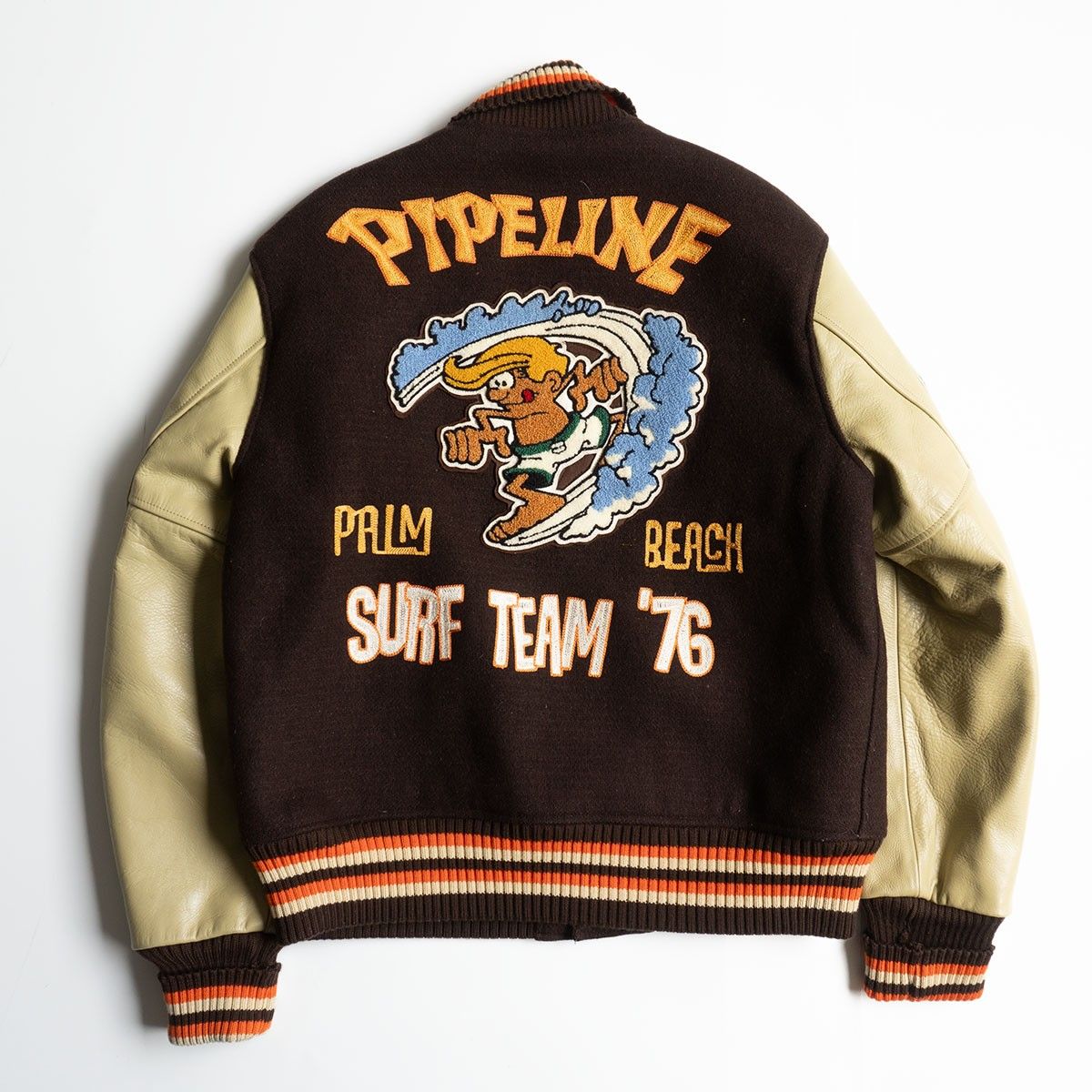 美品】WHITESVILLE【フルデコ レザースリーブ スタジャン】40