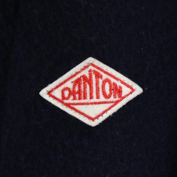 ダントン ウールブレンド ロゴ刺繍 ジャケット 34 ネイビー Danton レディース   【221123】