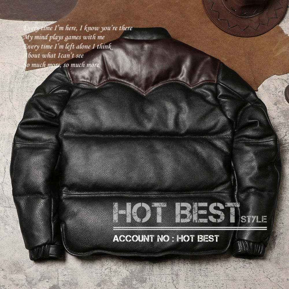 1.1mm カウハイド シングルライダース 400g レザーダウンジャケット