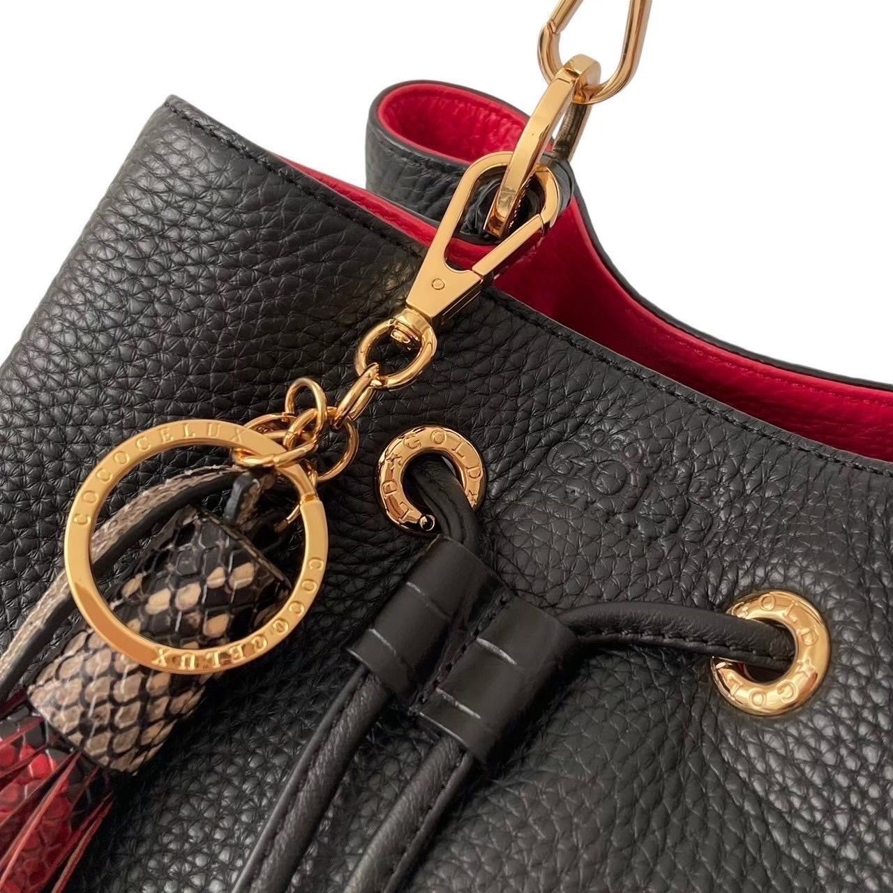 極美品 ココセリュックスゴールド ショルダーバッグ 2way ハンドバッグ 黒 COCOCELUX GOLD ココセリュックス ゴールド 2WAY ショルダーバッグ