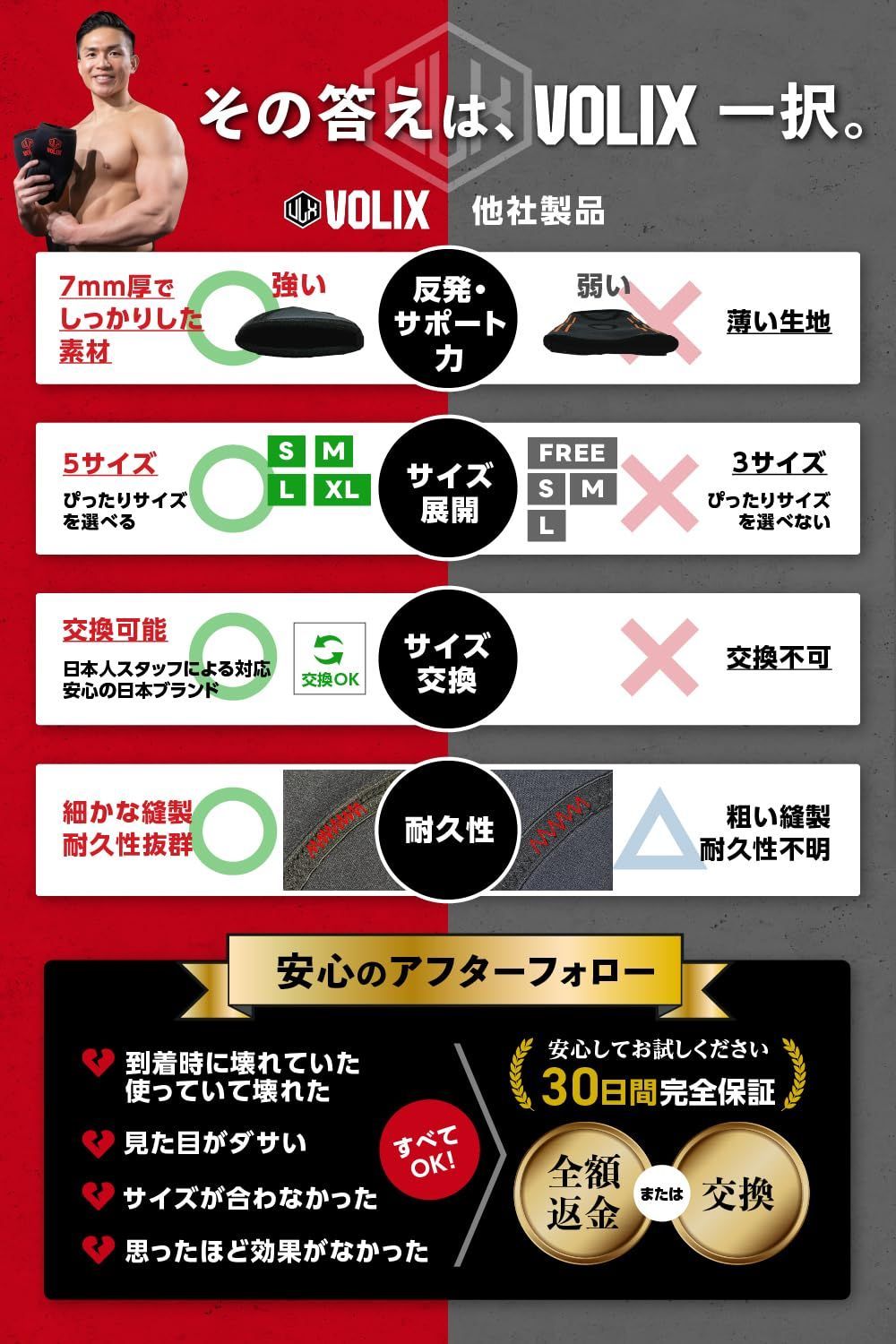 ニースリーブ 補助されているような安定感