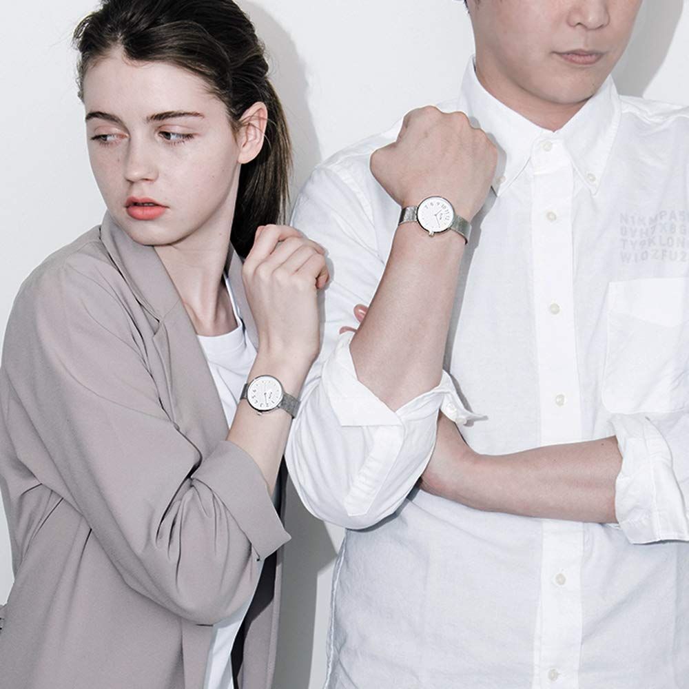 【特価商品】KLON Connection KLON ビジネス Daring メンズ latter レディース -Silver 黒 ユニセックス MESH- シンプル 33mm 腕時計