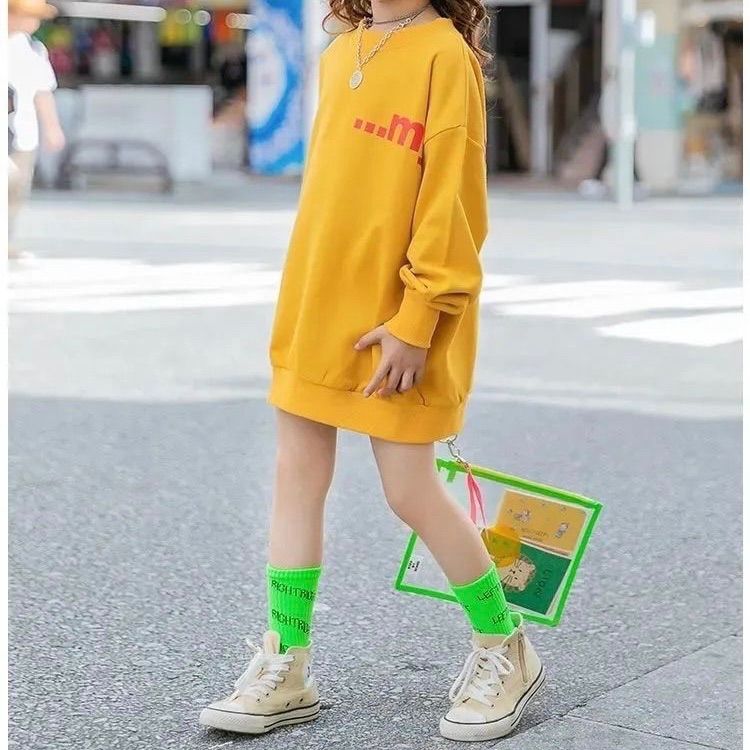 ビッグトレーナー ワンピース 女の子 韓国子供服 春服 夏服 スニーカー 