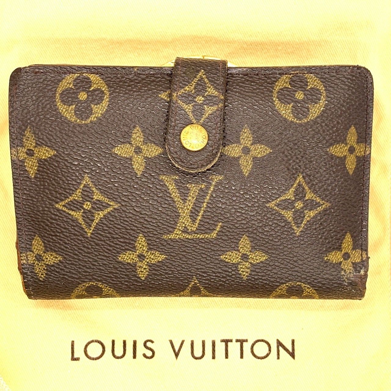 定番で長く愛せる LOUIS VUITTON ルイヴィトン 二つ折り財布 モノグラム がま口 ポルトフォイユ ヴィエノワ M61674 ブラウン
