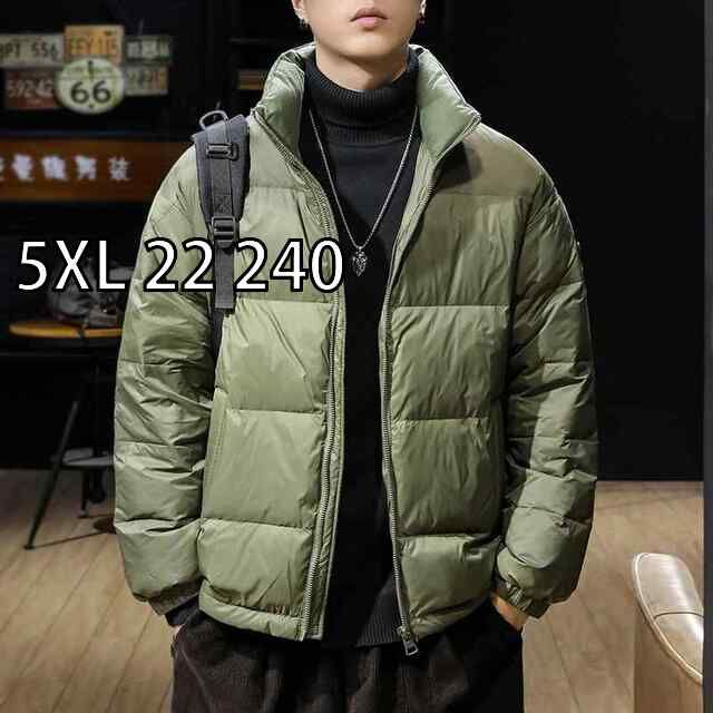 5XL 22 240 秋冬 コーデ メンズ 服 シンプル ファッション オシャレ 大人 かっこいい 大きいサイズ ストリート 紳士服 アメリカン レトロ スタンドカラー ダウン ジャケット ダック 暖かい ライト コットン ジャケット