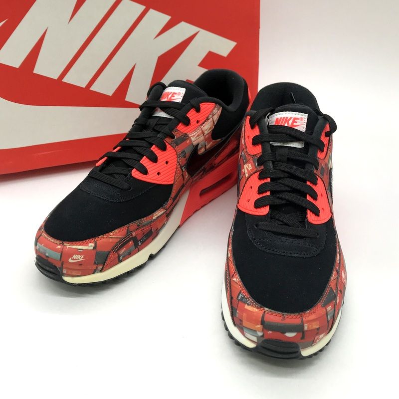 NIKE AIR MAX 90 PRNT スニーカー 新品同様 AQ0926-001 ローカット シューズ 総柄 カジュアル メンズ 29cm ナイキ 靴 B12948