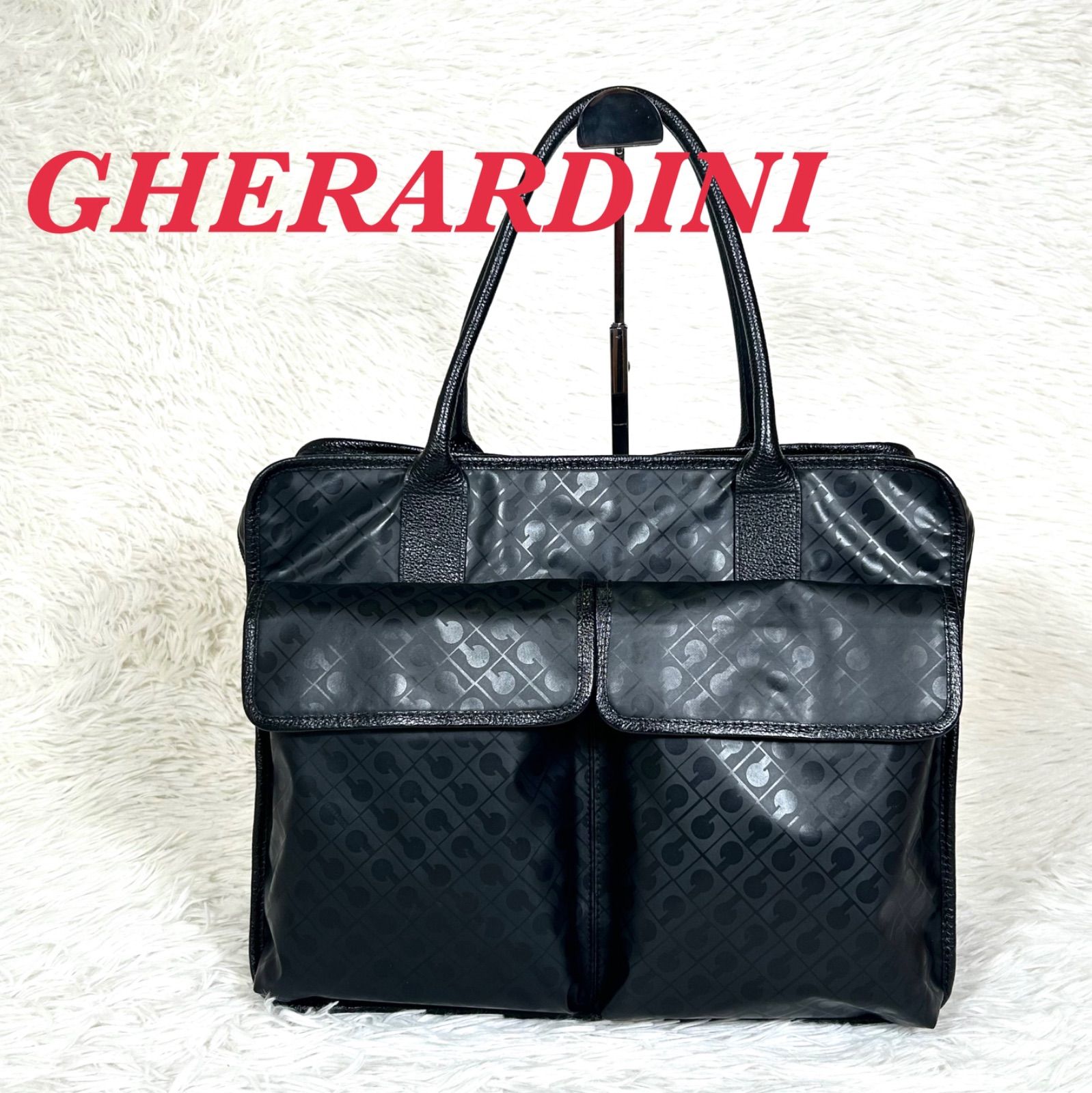 ゲラルディーニ ミニボストンバッグ トートバッグ ダブルポケット 総柄