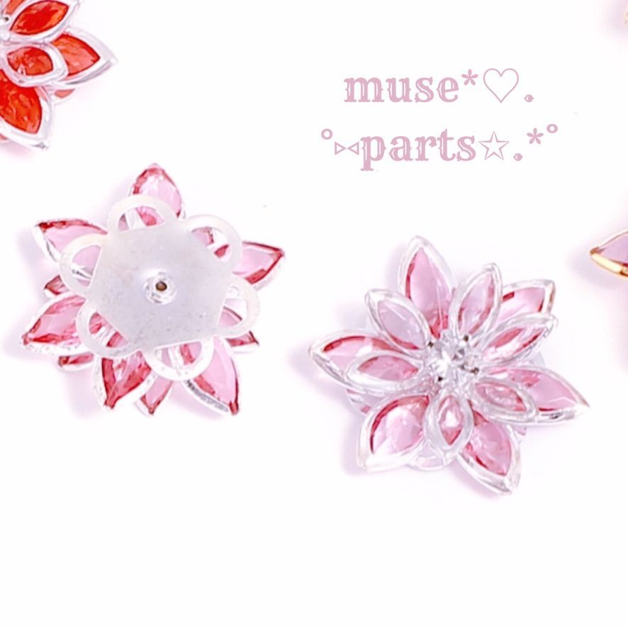 ヘアクリップ桜ビジューピンクワイヤーフラワー紫陽花