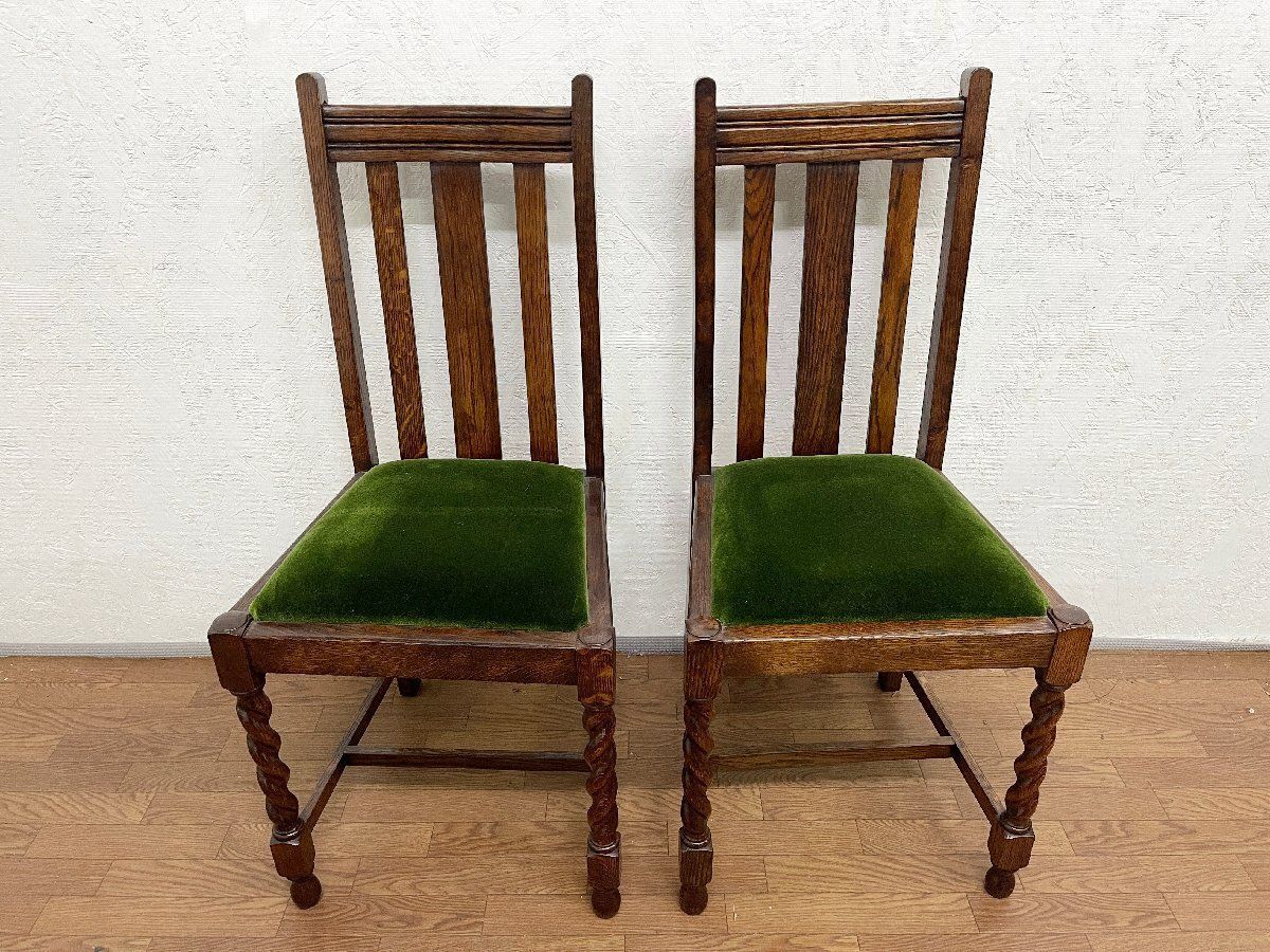 英国アンティーク オーク材 ダイニングチェア A ツイストレッグ Rio様