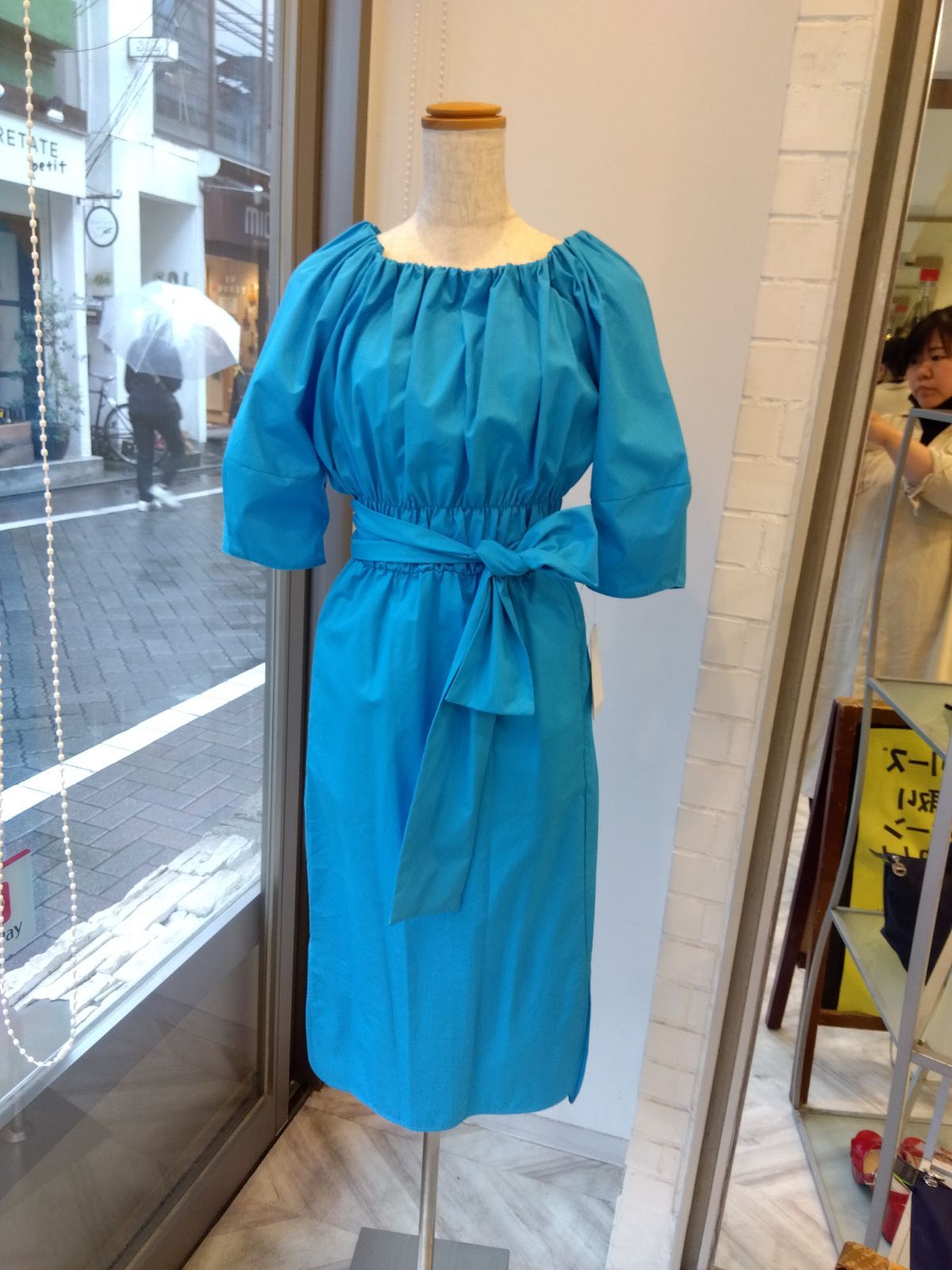 カレンソロジー ドロストスリーブ ワンピース ネイビー Curensology