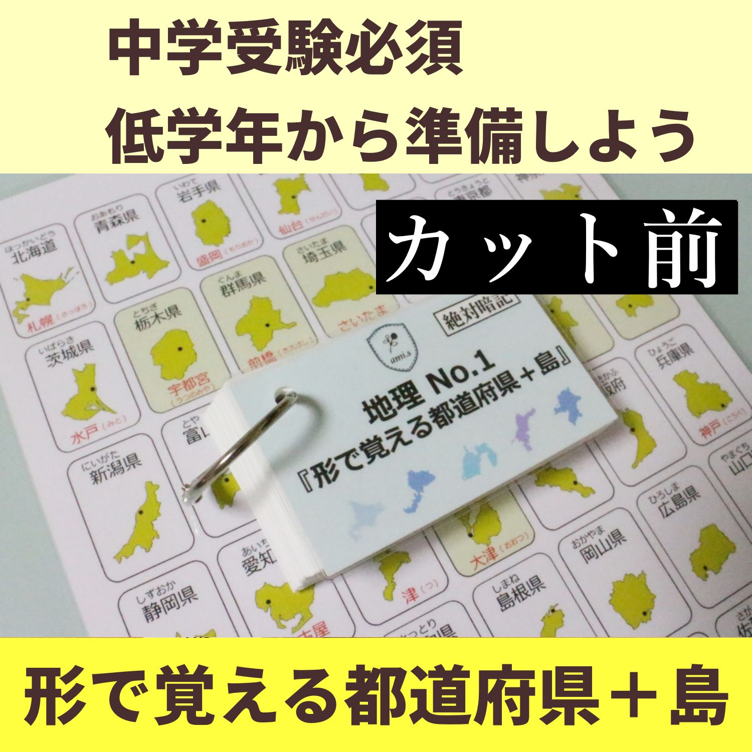 中学受験 地理一覧 暗記カード 中学入試用 お風呂ポスター - メルカリ