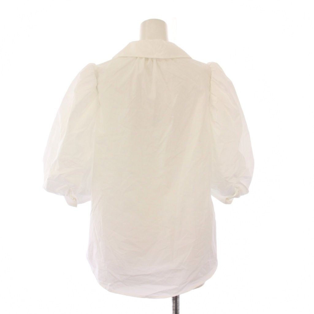  ハー HER. ボリュームスリーブブラウス シャツ 半袖 Vネック レギュラー ショート丈 F 白 ホワイト 7042714 BB 半袖 シャツ ブラウス