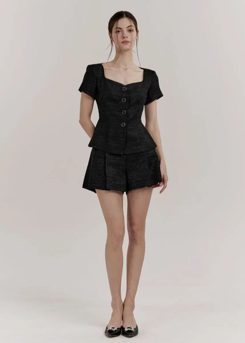 GRACE U グレースユー ビアンカ ツイード ショーツ アイボリー ブラック m