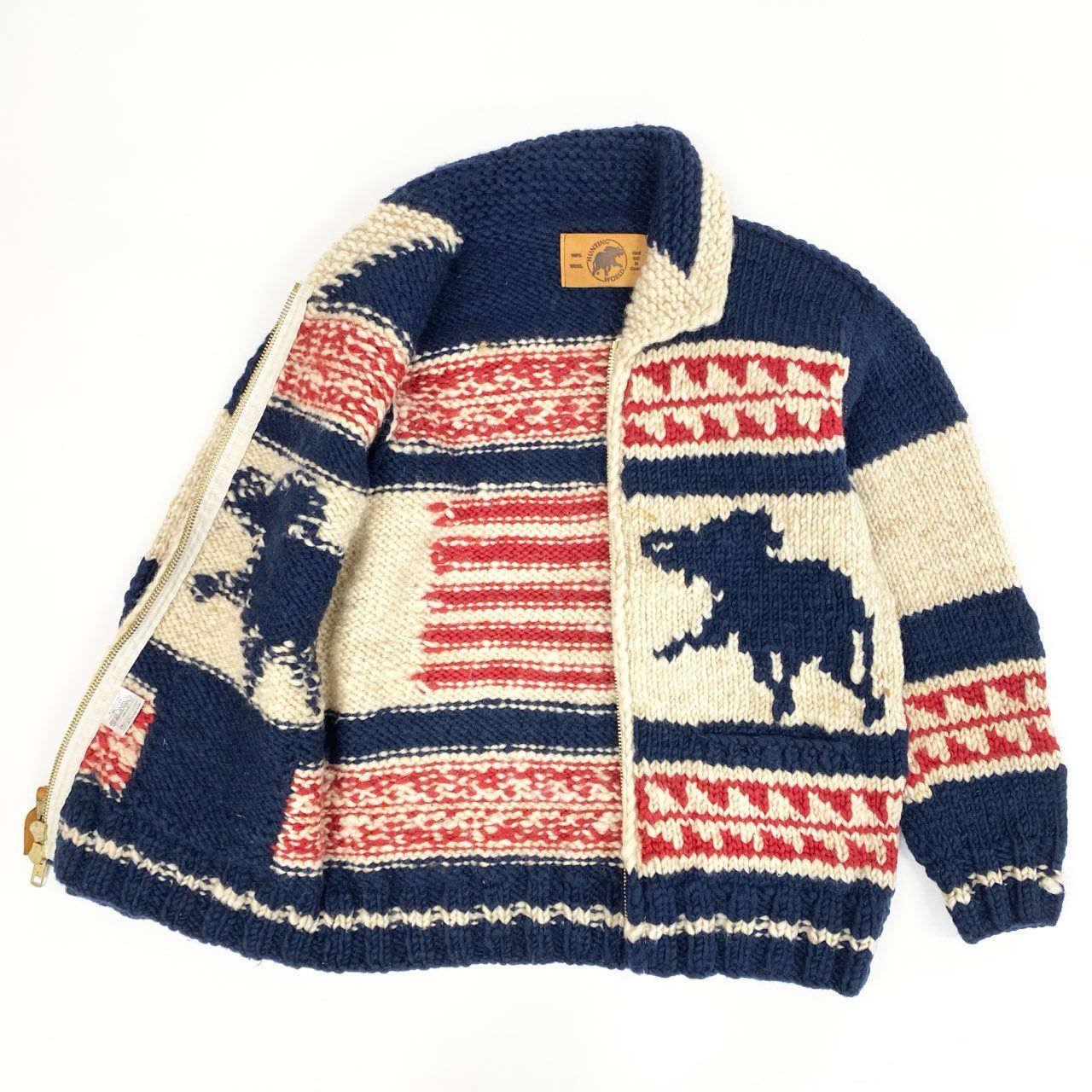 37i30《美品》HUNTING WORLD ハンティングワールド カウチンセーター