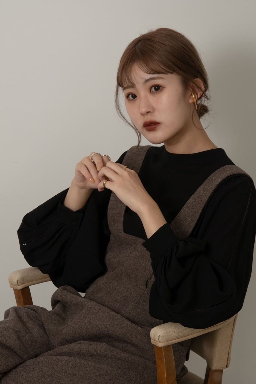 amiur velvet tie back overall Gray - メルカリ