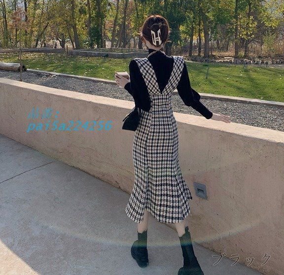 スカートロング切替韓国ファッ