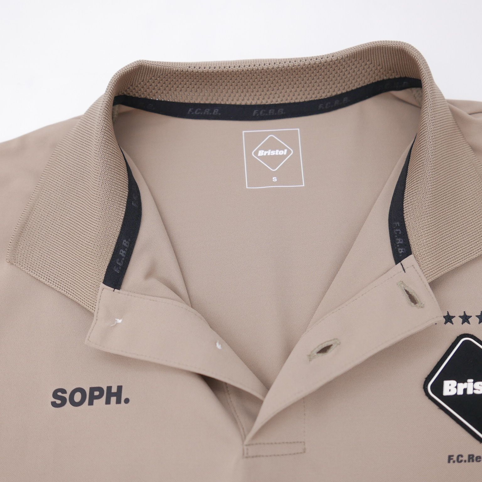 F.C.Real Bristol S/S PANEL POLO ベージュXL