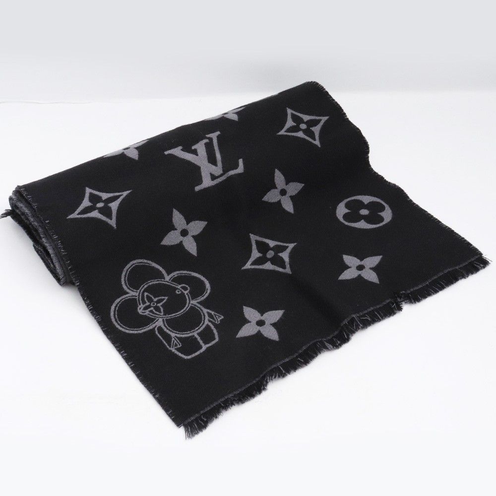 LOUIS VUITTON マフラー・モノグラム ヴィヴィエンヌ ブラック グレー 