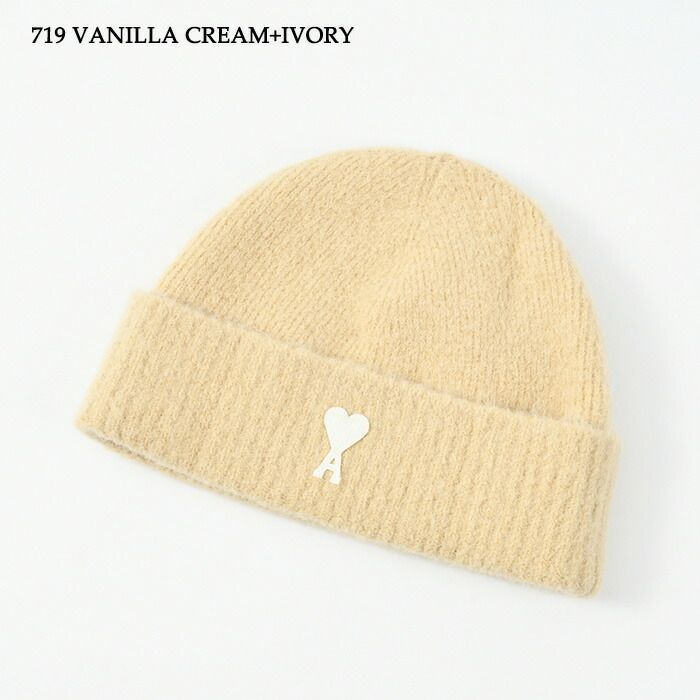 ami paris ベージュニット帽 アミパリス AMI PARIS 帽子 ニット帽 カシミヤ ニットキャップ