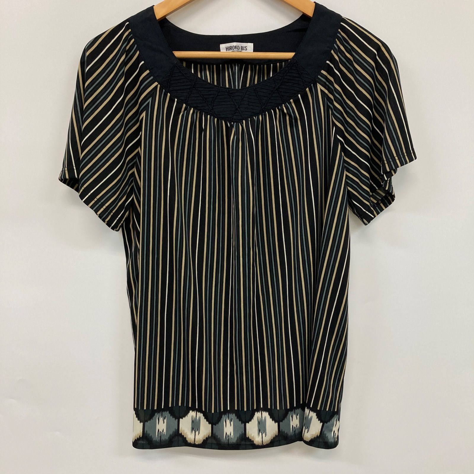 HIROKO BIS ヒロコビス トップス 半袖 シャツ カットソー ブラック レディース 13 ABサイズ CT 2204