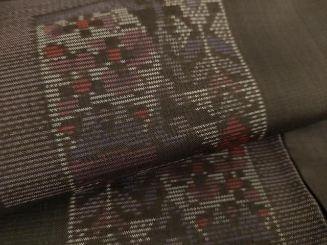 平和屋着物○本場大島紬 地空 色紙器物花文 やまと誂製 正絹 逸品  