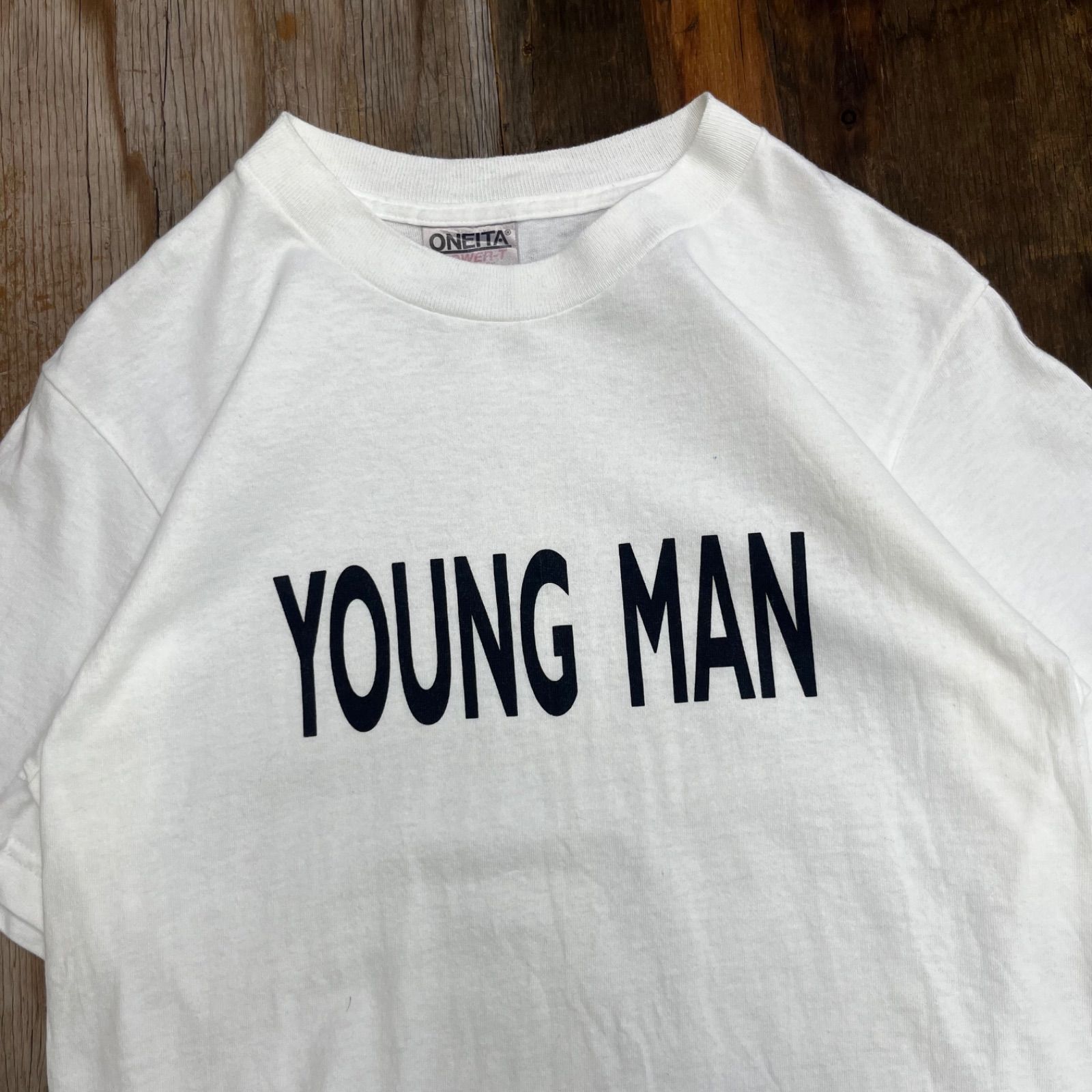 ONEITA オニータ Tシャツ ホワイト YOUNG MAN ヤングマン USA製 90s 
