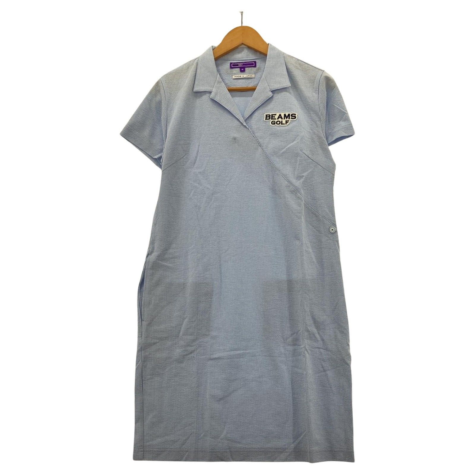 BEAMS GOLF ストライプ ワンピース BEAMS GOLF ビームス ゴルフ ストライプ オープンカラー