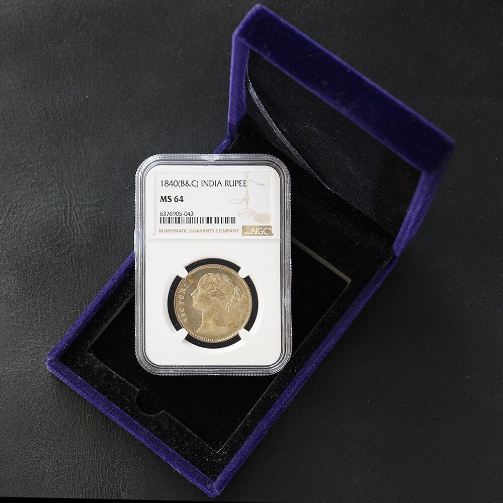 隠れた名品！】準最高鑑定 1840年 英領インド ヴィクトリア 1ルピー