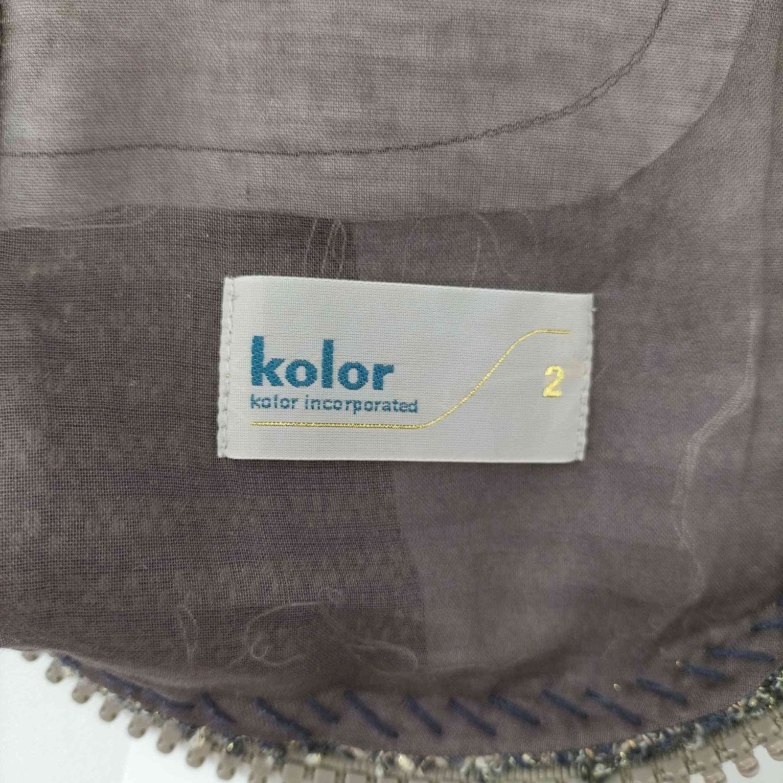 カラー kolor 10AW ジップデザインウールツイードジャケット