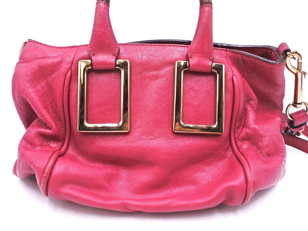 ギャランティカードあり クロエ エテル 2way レザー ハンドバッグ クロエChloe ETHEL エテル 2WAYレザーハンドバッグ ピンク (K