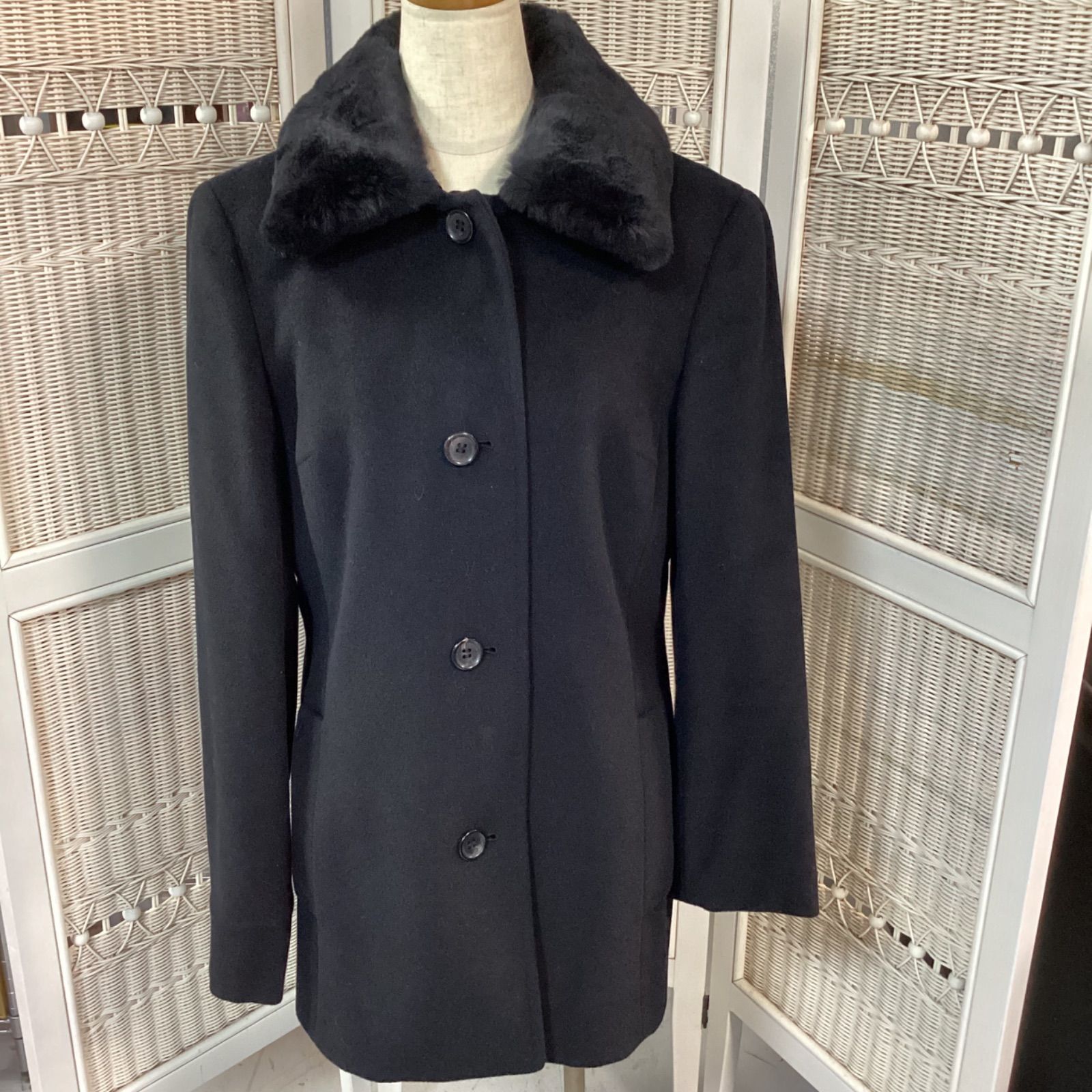 バーバリーロンドン BERBERRY LONDON レディース アンゴラ混 ハーフコート 40 …e.s