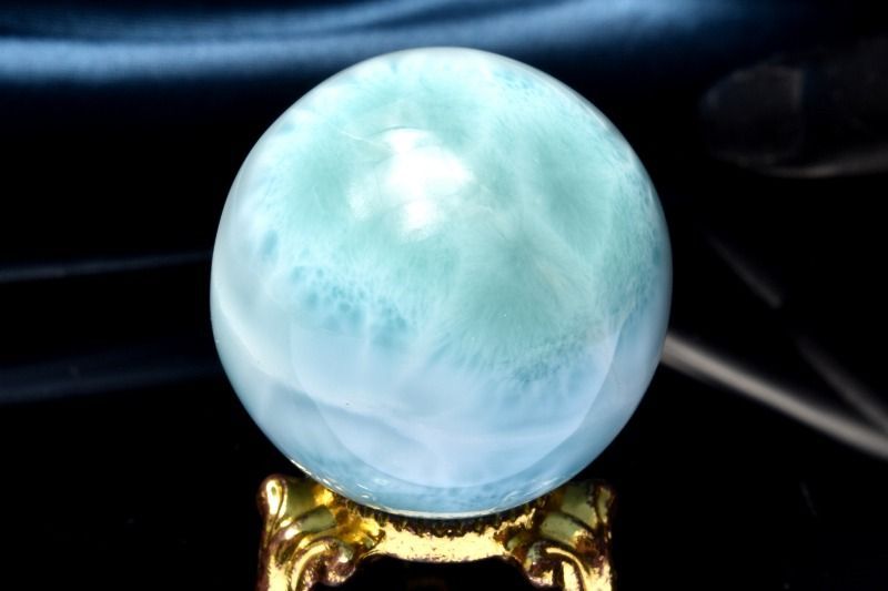 最高品質+最低価格！ １点物 大珠 亀甲模様 ラリマー 29mm 丸玉 台座付き スフィア パワーストーン 天然石 _CG6547 宅急便 贅沢な