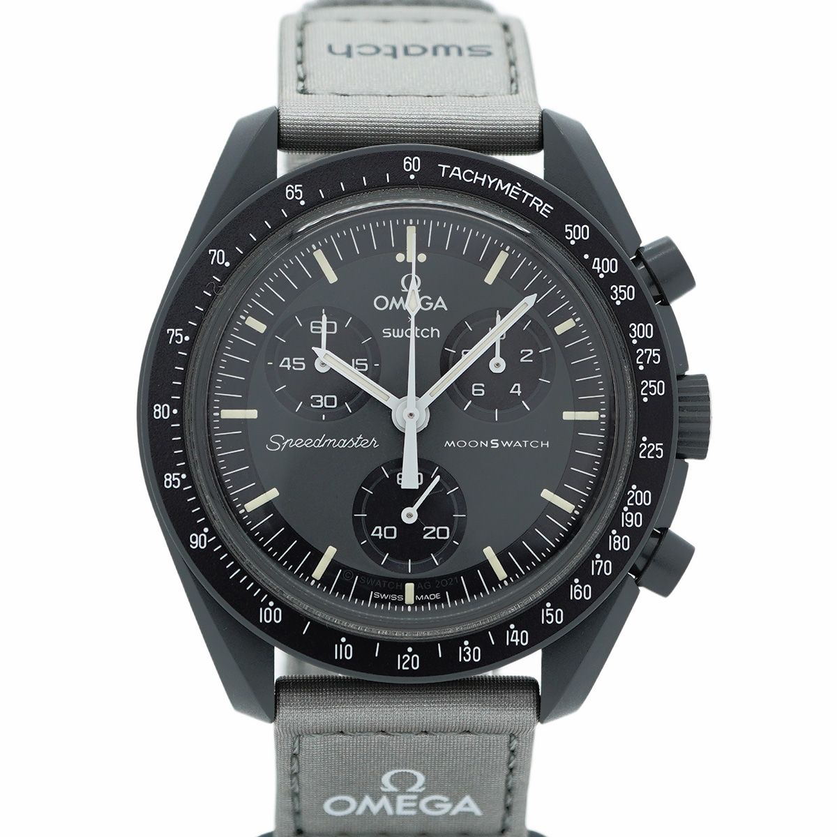 5wwm0188 スウォッチ×オメガ ミッショントゥザムーン S033A100 グレー文字盤 腕時計 メンズ