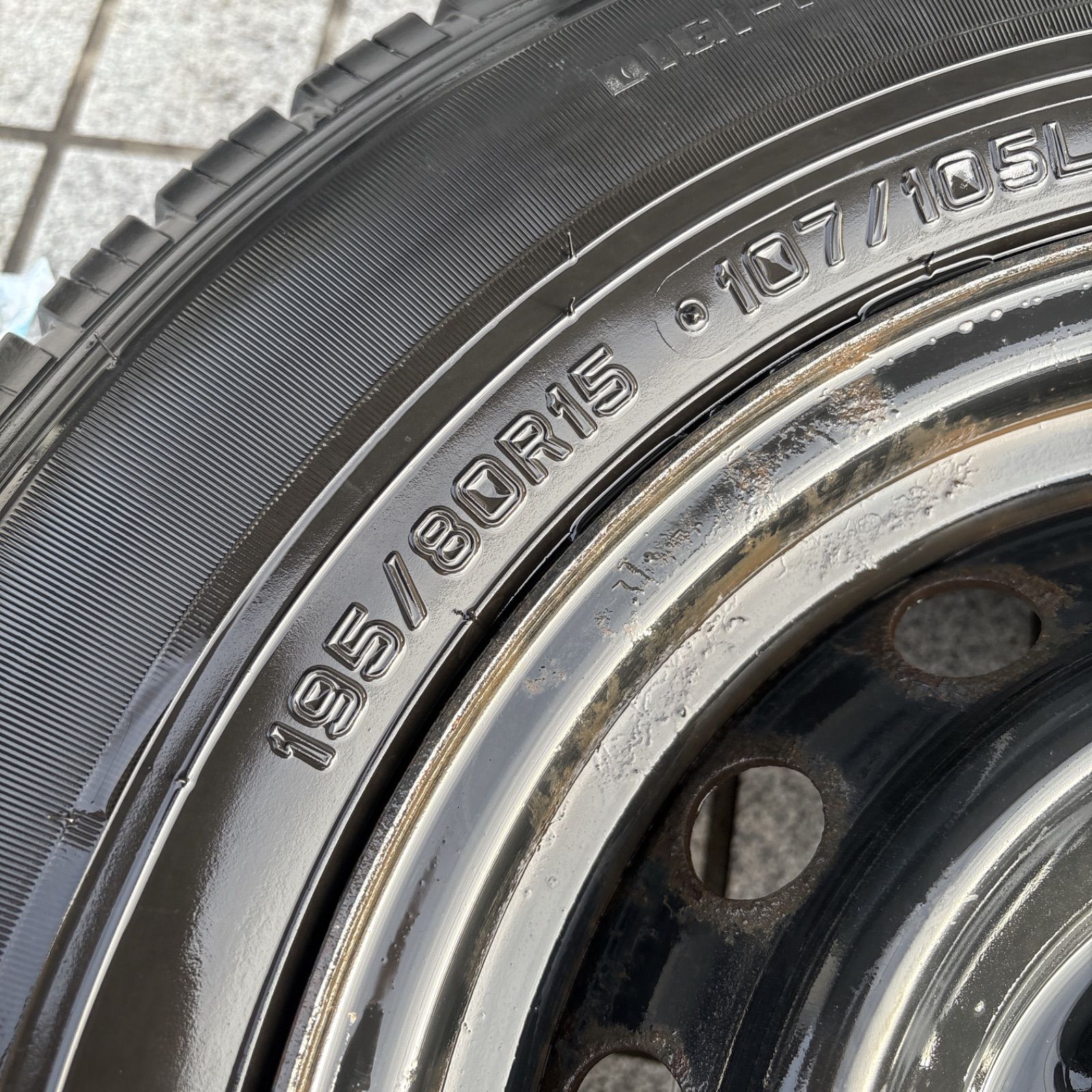 鉄チン純正ホイールタイヤセット 195|80r15