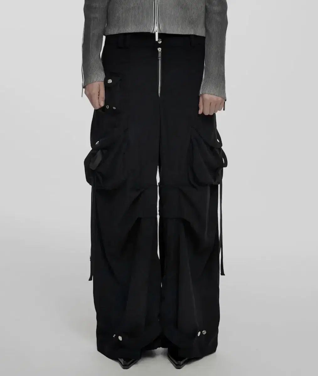 Nache NACHE ナチェ コーデュロイ パッチ カーゴ パンツ 黒 1